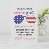 American Flag Sungrace Happy 4. Juli Einladung (Stehend Vorderseite)