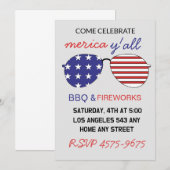 American Flag Sungrace Happy 4. Juli Einladung (Vorne/Hinten)