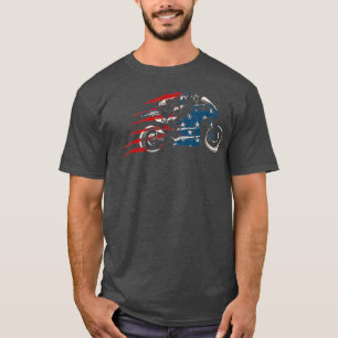 American Flag Super Bike Moto GP 4. Juli Dirt T-Shirt