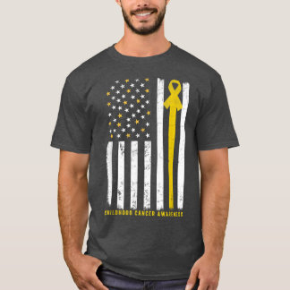 American Flag Support Squad Children Cancer Aware T-Shirt