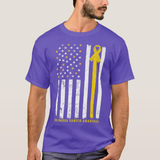 American Flag Support Squad Children Cancer Aware T-Shirt