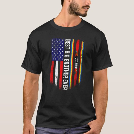 American Flag & Swasiland Flag Beste Big Brother E T-Shirt (Vorderseite)