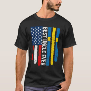 American Flag & Sweden Flag Best Uncle Ever Family T-Shirt