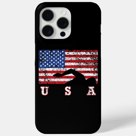 American Flag Swimming USA Gift Swim Team Premium Case-Mate iPhone Hülle (Rückseite)