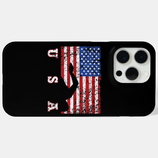 American Flag Swimming USA Gift Swim Team Premium Case-Mate iPhone Hülle (Rückseite (Horizontal))