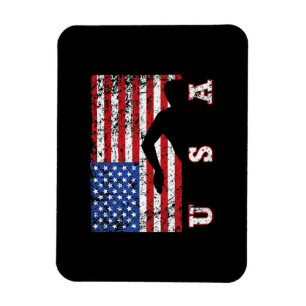 American Flag Swimming USA Gift Swim Team Premium Magnet