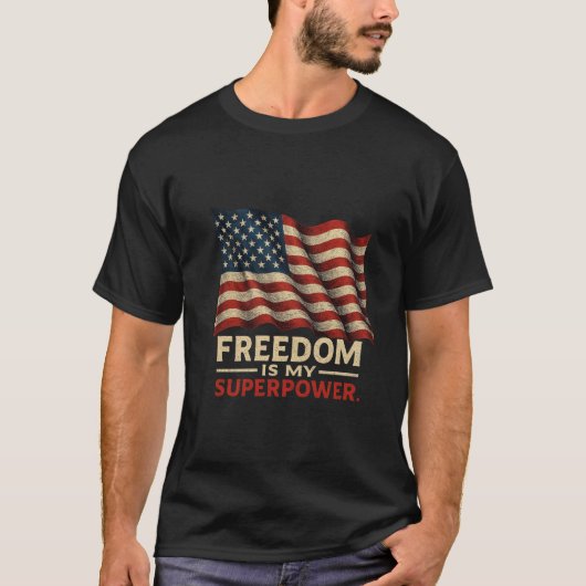 American Flag T - Shirt - Bold Style with Patrioti (Vorderseite)