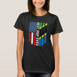 American Flag & Tansania Flag Bester Pop je Famili T-Shirt