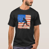 American Flag Tennis Player Funny US Sports Lover T-Shirt (Vorderseite)