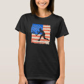 American Flag Tennis Player Funny US Sports Lover T-Shirt (Vorderseite)