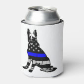 American Flag Thin Blue Line German Shepherd Dosenkühler (Kanne Vorderseite)