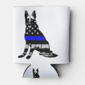 American Flag Thin Blue Line German Shepherd Dosenkühler (Vorderseite)