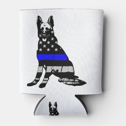 American Flag Thin Blue Line German Shepherd Dosenkühler (Vorderseite)