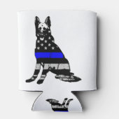 American Flag Thin Blue Line German Shepherd Dosenkühler (Rückseite)
