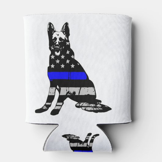 American Flag Thin Blue Line German Shepherd Dosenkühler (Rückseite)