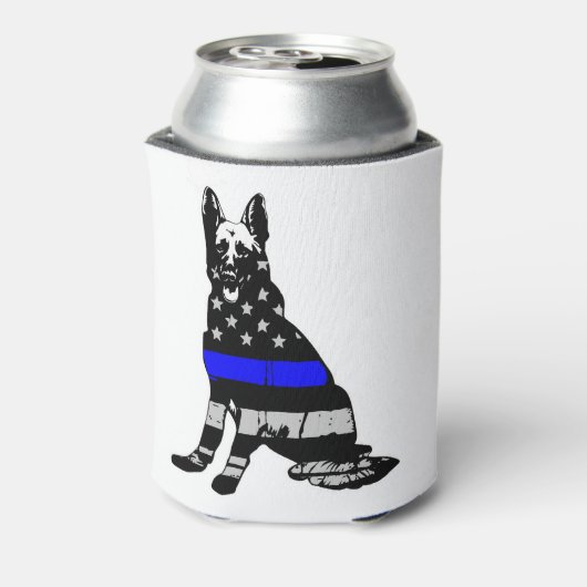 American Flag Thin Blue Line German Shepherd Dosenkühler (Kanne Rückseite)