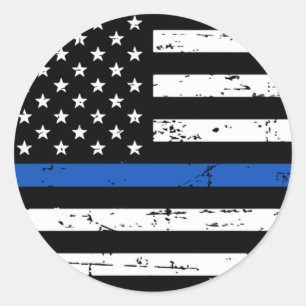 American Flag Thin Blue Line Runder Aufkleber