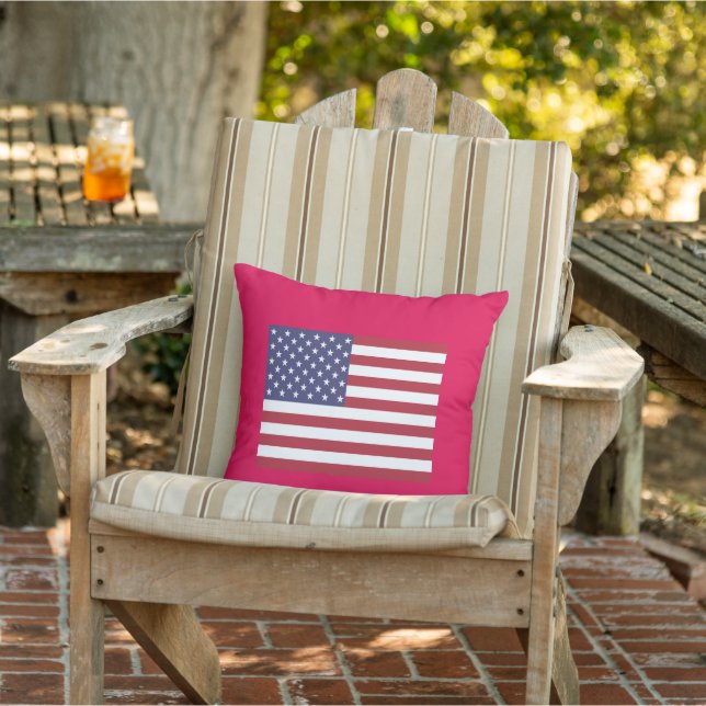 American Flag Throw Kissen Für Draußen (Stuhl)