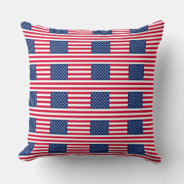 American Flag Throw Pillow – Patriotic Stars & Str Kissen