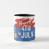 American Flag Top Hat mit Brush Stroke Design Tasse (Zentrum)