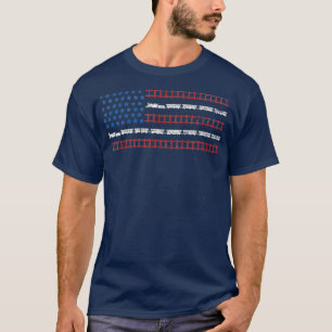 American Flag Train Lovers Railroad T-Shirt