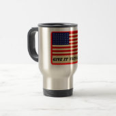 American Flag Travel Mug - Gib ihm dein Bestes! Reisebecher (Vorderseite Links)
