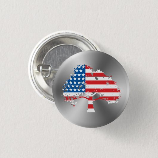 American Flag Tree Button (Vorne & Hinten)