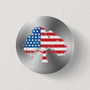 American Flag Tree Button