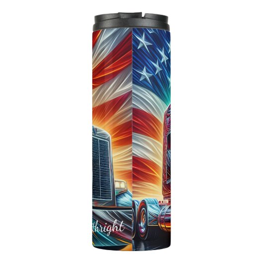 American Flag Truck Chrome Energy Thermosbecher (Rückseite)