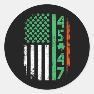 American Flag Trump 45 47 St Patrick's Day Irish S Runder Aufkleber
