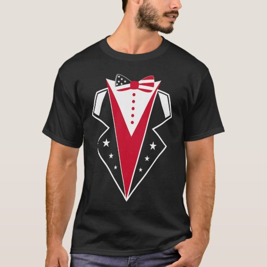 American Flag Tuxedo Fourth 4th of July American F T-Shirt (Vorderseite)