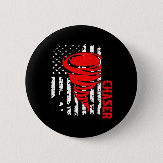 American Flag United Staaten Tornado Storm Chaser Button (Vorderseite)