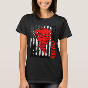 American Flag United Staaten Tornado Storm Chaser  T-Shirt
