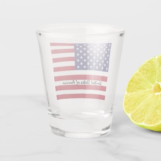 American Flag & United Staaten - USA Party /sports Schnapsglas (Rückseite)