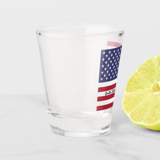 American Flag & United Staaten - USA Party /sports Schnapsglas (Links)