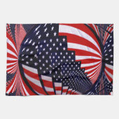 American Flag Unity & Liebe_ Geschirrtuch (Horizontal)