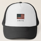 American Flag Unity Message Hat Truckerkappe (Vorderseite)