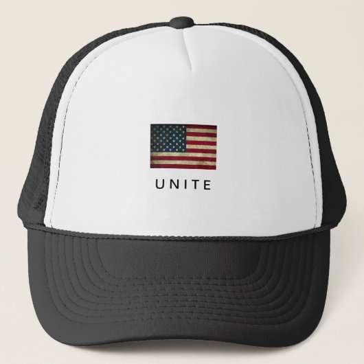 American Flag Unity Message Hat Truckerkappe (Vorderseite)