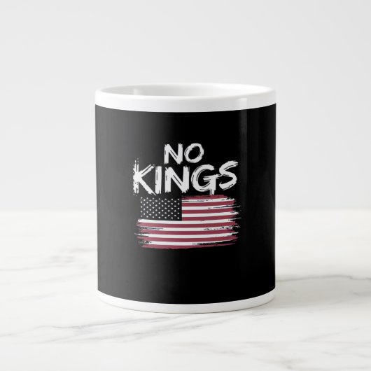 American Flag Upside Down Distress No Kings Long F Jumbo-Tasse (Vorderseite)