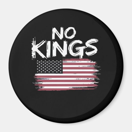 American Flag Upside Down Distress No Kings Long F Magnet (Vorne)
