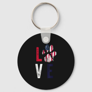 American Flag US Liebe Dog Paw Patriotic 4. Ju Schlüsselanhänger