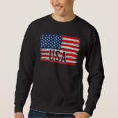 American Flag USA 4th of July Independence Day Pat Sweatshirt (Vorderseite)