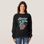 American Flag USA 4th of July Independence Day Pat Sweatshirt (Vorne ganz)
