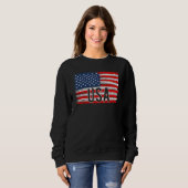 American Flag USA 4th of July Independence Day Pat Sweatshirt (Vorne ganz)