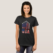 American Flag USA 4th of July Red White Blue Patri T-Shirt (Vorne ganz)