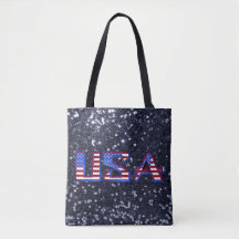 American Flag USA Blue Imitats Glitzer