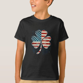 American Flag USA Cloud St Patricks Day T-Shirt