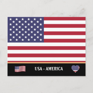 American Flag & USA Country travel / Vereinigte St Postkarte