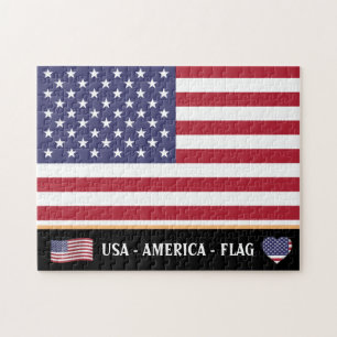 American Flag & USA Country / Vereinigte Staaten Puzzle