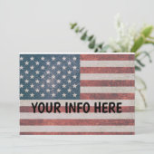 AMERICAN FLAG USA CUSTOM Party Einladung (Stehend Vorderseite)